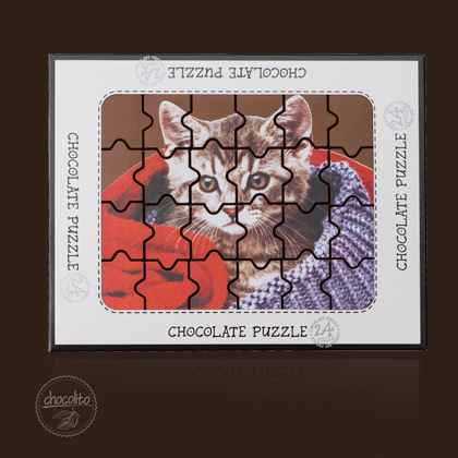 czekoladowe puzzle, puzzle z czekolady, słodycze dla dzieci, słodki prezent, kotek z czekolady, czekoladowy kotek, kot czekoladka, puzzle czekolada, czekoladki dla kobiety, czekoladki dla dzieci